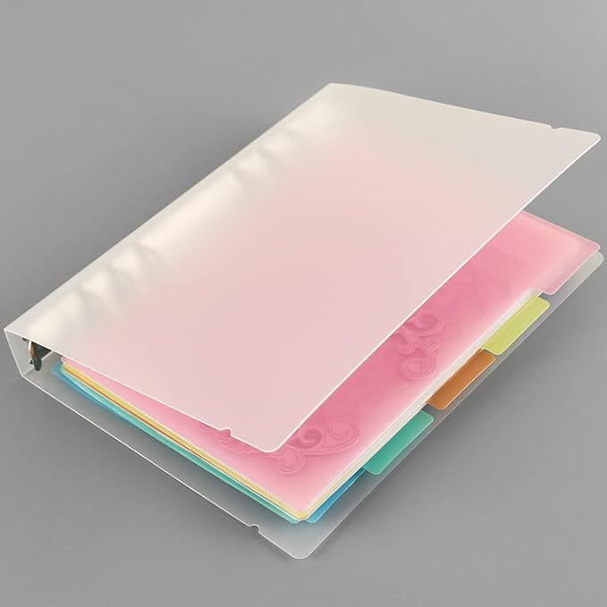 BAOFALI 3 PCS A5 6 Ring Binder Cover Clean Transparent Soft PVC for Refillable Notebook Shell withMatte surfaceforStamp & Die Storage (Transparent)