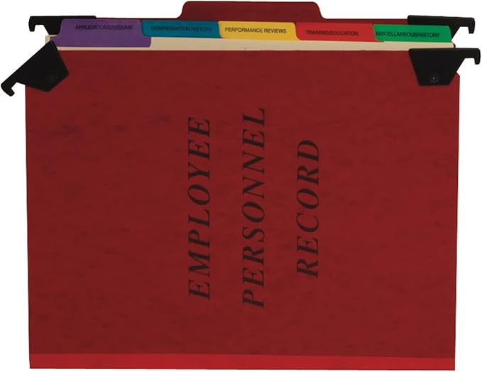 Pendaflex SER2ER Personnel Folders, 1/3 Cut Hanging Top Tab, Letter, Red