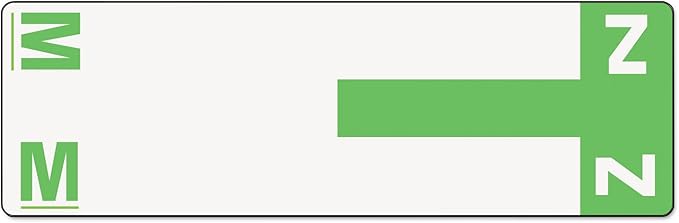 Smead AlphaZ NCC Color-Coded Label, M&Z, Label Sheet, Light Green, 100 per Pack (67164)