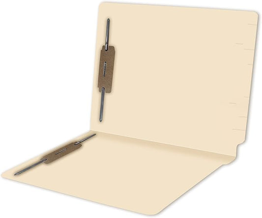 Medical File Folders with 2 Fasteners, Doctor Stuff, Letter Size, Reinforced End Tab Folders with 2” Bonded Fastener on Inside Front and Back, 11 pt Manila Stock, Carton of 250