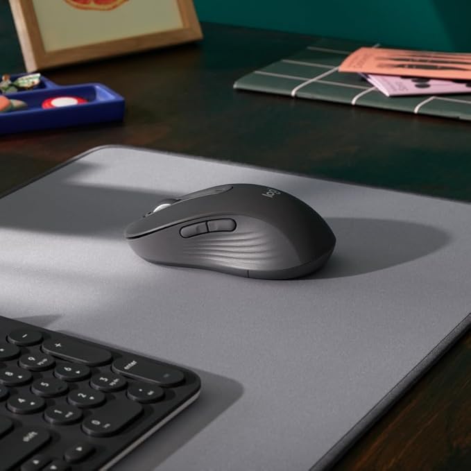 Logitech Signature M650 L Full Size Wireless Mouse - for Large Sized Hands, 2-Year Battery, Silent Clicks, Customizable Side Buttons, Bluetooth, Multi-Device Compatibility (Graphite)