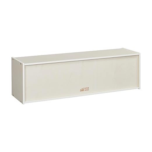 ECR4Kids Streamline 10 Cubby Tray Storage Cabinet, 2x5, Classroom Furniture, White Wash