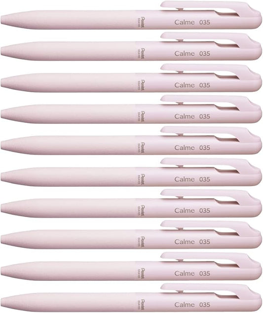Pentel Ballpoint Pen, Calme 0.35mm, Pink, 10 Count BXA103P-A(10)