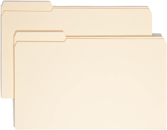 Smead File Folder, Reinforced 1/3-Cut Tab, Left Position, Legal Size, Manila, 100 per Box (15335)