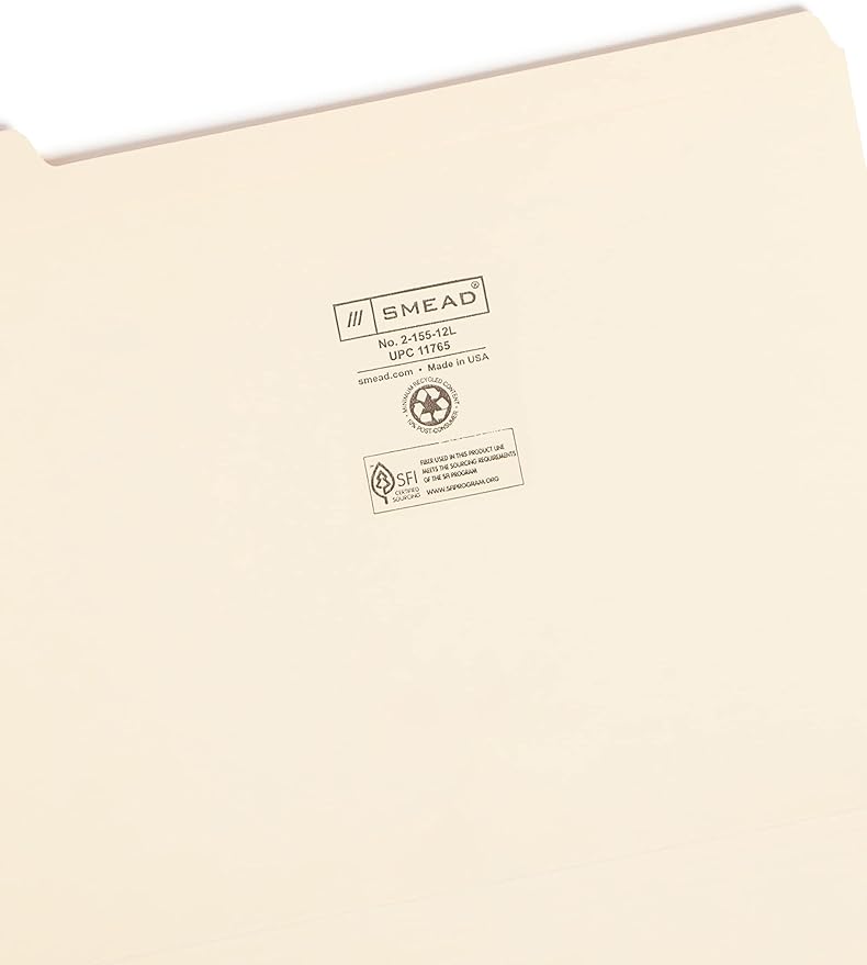 Smead Indexed File Folders, 1/5-Cut Tab, Assorted Positions, Indexed, Letter Size, Manila (Jan-Dec)