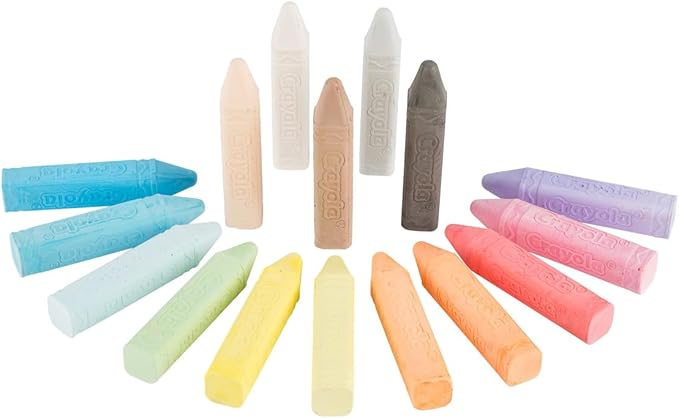 Crayola Washable Outdoor Sidewalk Chalk Collection (130ct), Bulk Anti-Roll Chalk Sticks for Kids, Outdoor Toys & Activities for Kids, Gifts, Ages 4, 5, 6