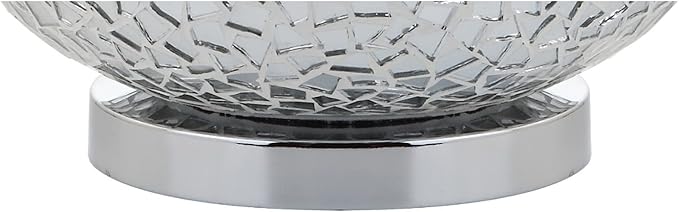 JONATHAN Y JYL1056A Emilia 26" Mirrored Mosaic LED Table Lamp Contemporary Glam Bedside Desk Nightstand Lamp for Bedroom Living Room Office College Bookcase LED Bulb Included, Silver
