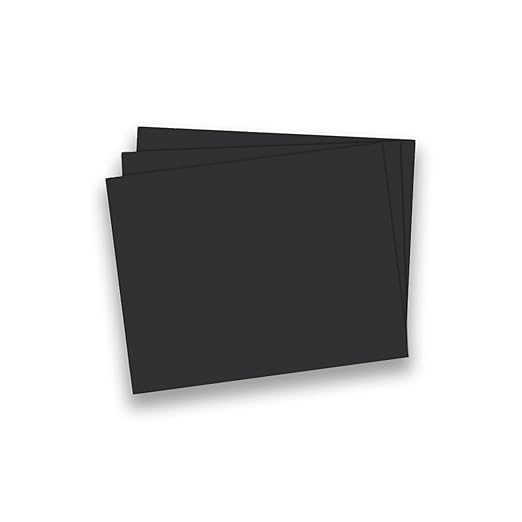 School Smart Railroad Poster Board Paper, 22 x 28 Inches, 6-Ply, Black, Pack of 25