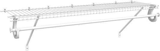 ClosetMaid 5631 SuperSlide Ventilated Shelf Kit with Closet Rod, 4-Foot x 12-Inch, White