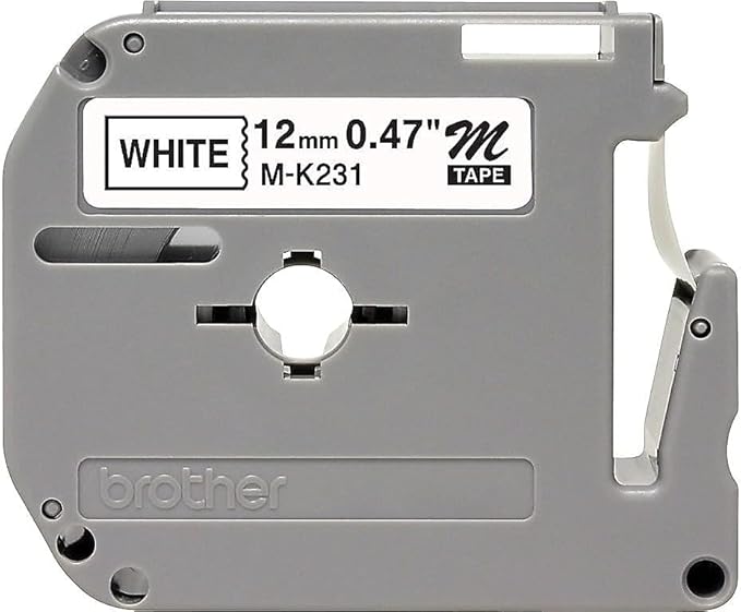 Brother M2312PK M Series Labeling Tapes for P-Touch Labelers, 1/2-Inch w, Black on White, 2/Pack