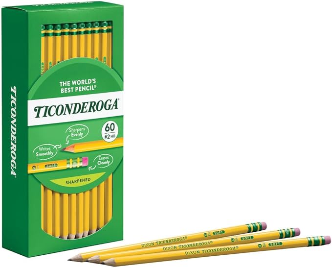 Ticonderoga Wood-Cased Pencils, Pre-Sharpened, 2 HB Soft, Yellow(Pack of 480)