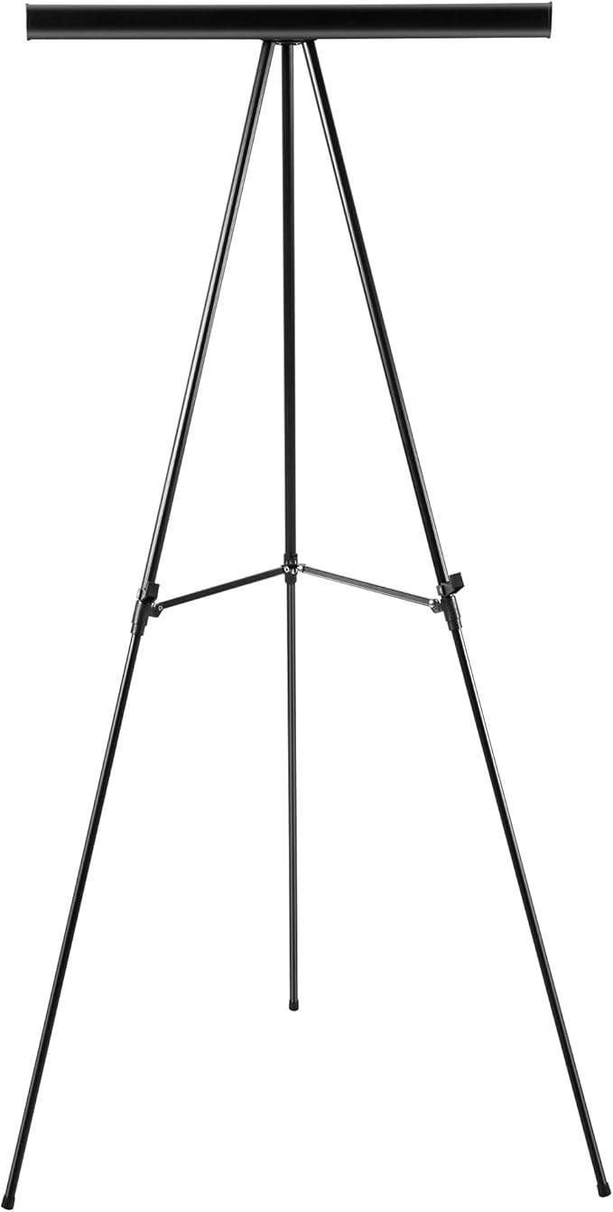 Amazon Basics Height Adjustable Aluminum Flipchart Easel Stand, Portable, for Whiteboard, Flip Chart, Poster Boards, Paper Pads and Signage, 35 x 2 x 28 Inches, Black