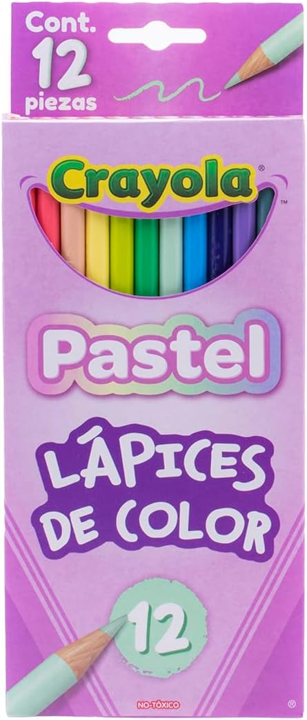 Crayola Pastel Colored Pencils, Nontoxic Coloring Pencils for Kids & Adults, 12ct