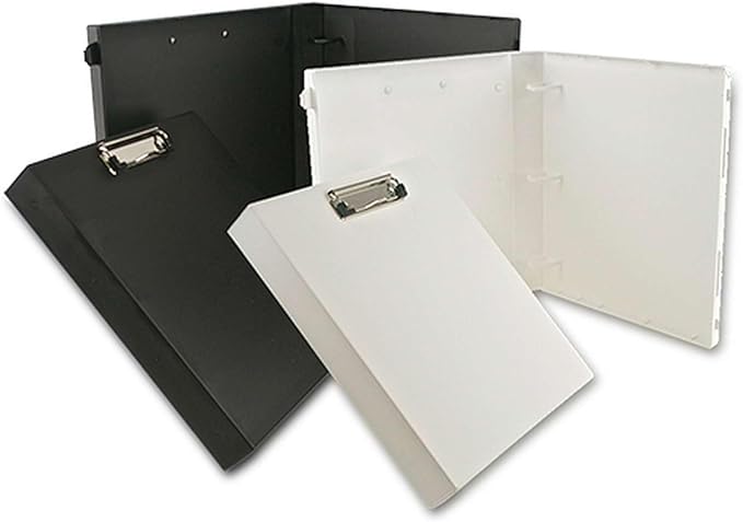 UniKeep 3 Ring Binder with Clipboard - White - Fully Enclosed Binder - 1.5 Inch Spine - Without Clear Outer Overlay - Pack of 3 Binders