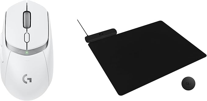 Logitech G309 Lightspeed Wireless Gaming Mouse + Powerplay 2 Wireless Charging Mouse Pad Bundle - White