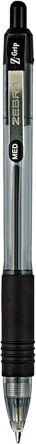 Zebra Pen Z-Grip Retractable Ballpoint Pens, Medium Point 1.0 mm, 24 Black Pens & 24 Blue Pens Combo Bulk Pack - 48 Pack
