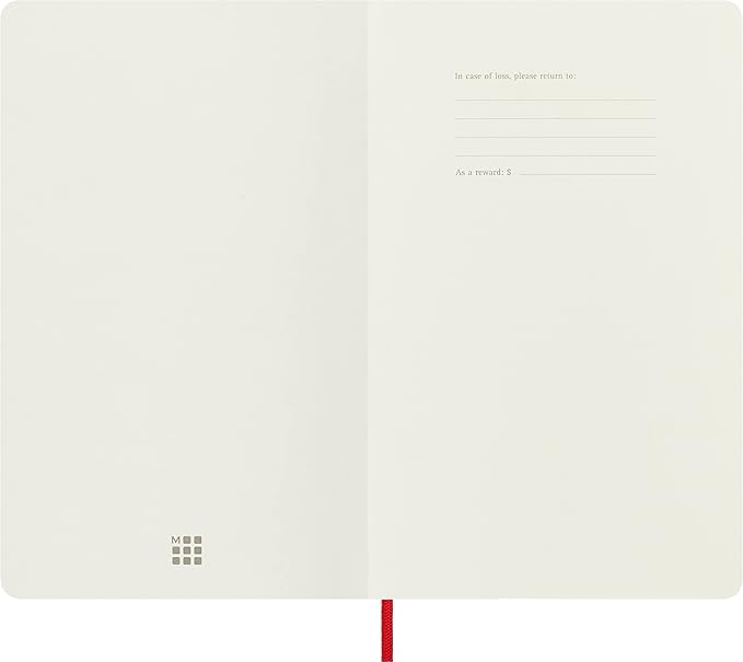 Moleskine Classic Notebook, Soft Cover, Large (5" x 8.25") Ruled/Lined, Scarlet Red, 192 pages
