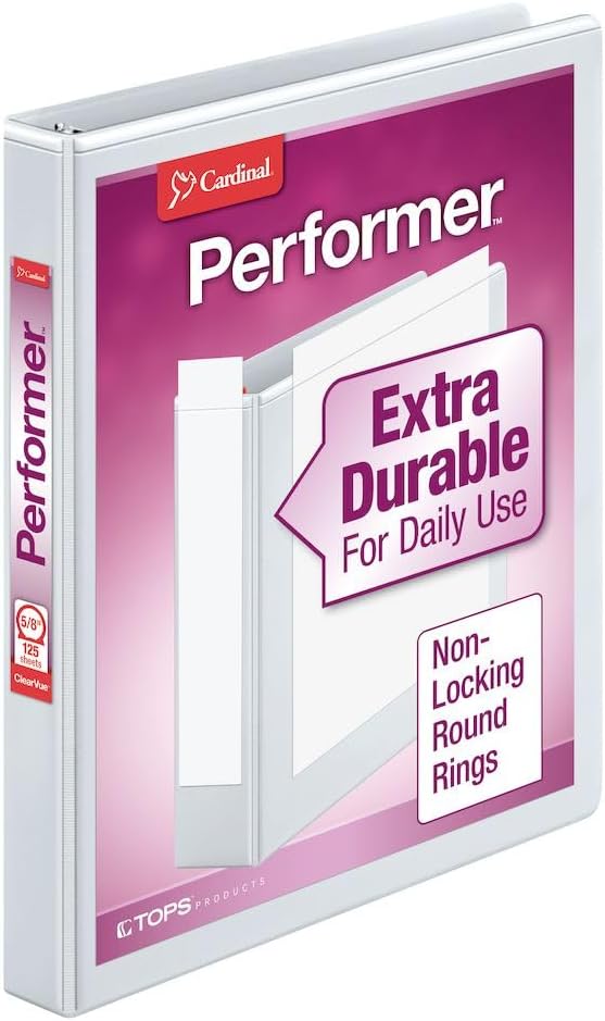 Cardinal Cardinal Nonstick Round -Ring Vue Binders (CRD67124) , 5/8-Inch
