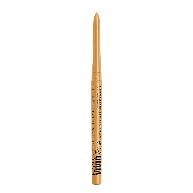 NYX PROFESSIONAL MAKEUP Mechanical Eye Pencil, Vivid Rich Mechanical, Creamy Retractable Eyeliner - Amber Stunner, Gold Eyeliner