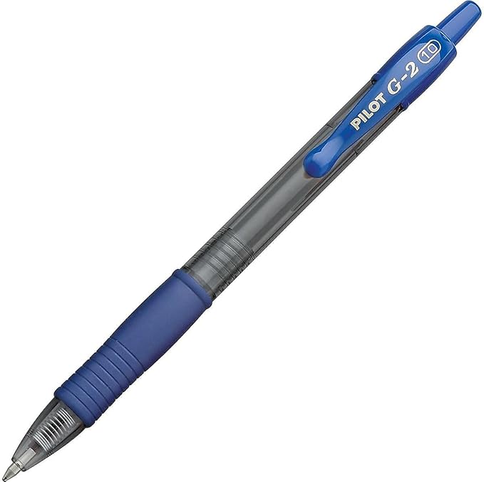 Pilot G2 Premium Gel Roller Pens, Bold Point 1 mm, Blue Ink Pens Bold Point, Pack of 12 - Ideal for School, Journaling, and Office Writing