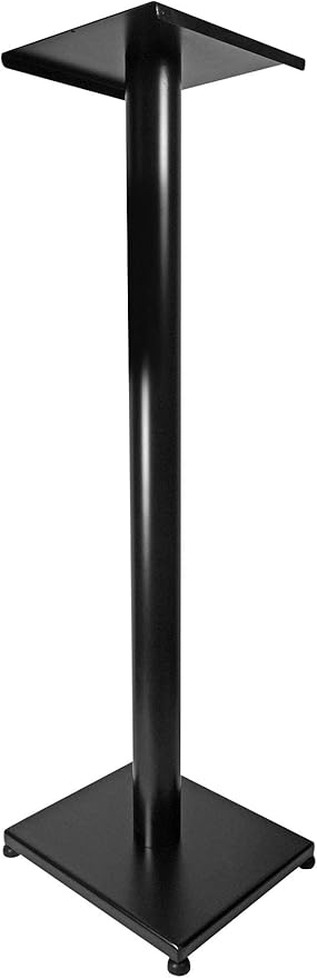 Rockville RS37B 37" Steel Bookshelf Speaker Stands, 60 lbs Capacity, Cable Management, Anti-Vibration Pads, Adjustable Feet, for Home Audio and Studio Monitoring (Pair)