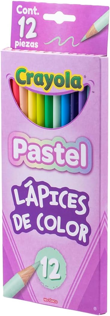 Crayola Pastel Colored Pencils, Nontoxic Coloring Pencils for Kids & Adults, 12ct