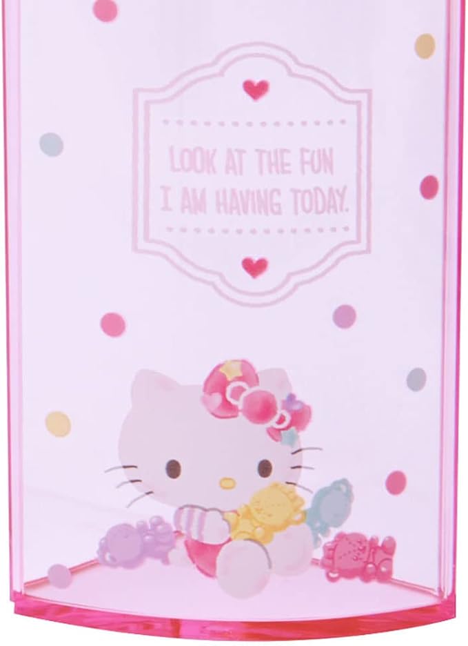 Sanrio 213110 Pink Plastic Hello Kitty Kitty Pen Stand 360 Degree Rotating Pen Stand Pen Holder Cosmetic Makeup Brush Tulle Pet Character