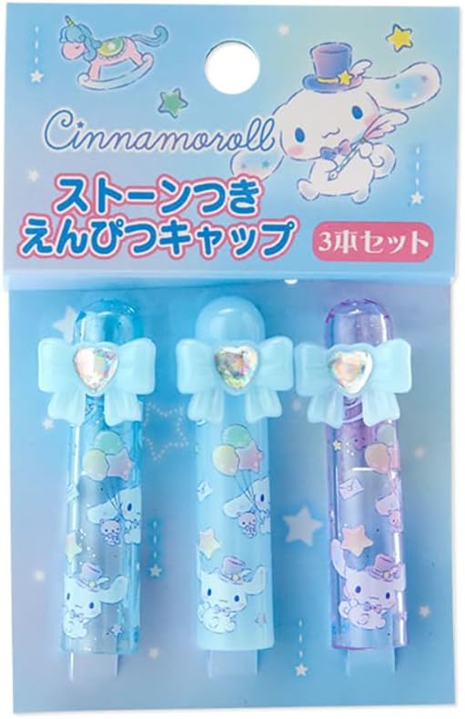 Sanrio 566098 Sanrio Pencil Cap, Cinnamoroll, Cinnamoroll, 0.6 x 0.55 x 1.8 inches (1.5 x 1.4 x 4.5 cm), Kids Learning Stationery, Character