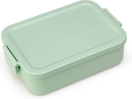 Brabantia Make & Take Medium Lunch Box (Jade Green) BPA-Free, Airtight Snap Locks, Microwave & Freezer Safe, Travel Meal Prep Container