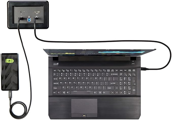 StarTech.com Conference Room Docking Station - Universal Laptop Dock - 4K HDMI, 60W Power Delivery, USB Hub, GbE, Audio - in-Table Connectivity Box for Huddle/Boardroom Collaboration Space, TAA