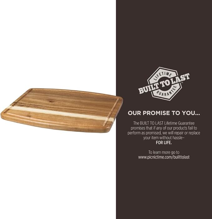 PICNIC TIME Disney Mickey Mouse Ovale Acacia Cutting Board Serving Board Charcuterie Cheese Board with Juice Groove Decorative Kitchen Gift, (Acacia Wood)