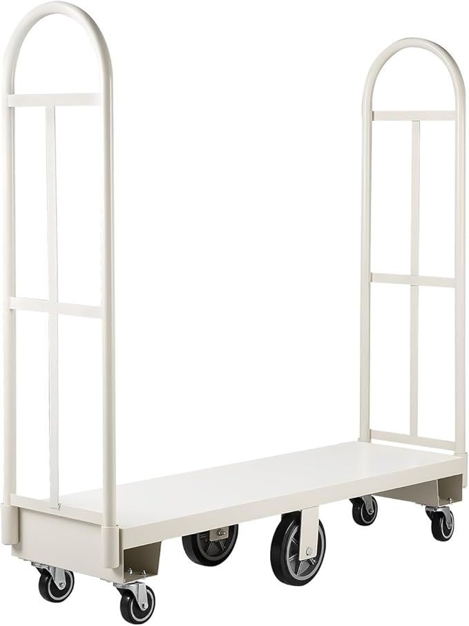 VEVOR 2000LBS Heavy-Duty U-Boat Cart, Platform Truck Dolly with 6 Wheels & Dual Detachable Handles, Heavy Duty Steel Utility Cart for Warehouse/Manufacturing Plant/Logistics Center/Job Site