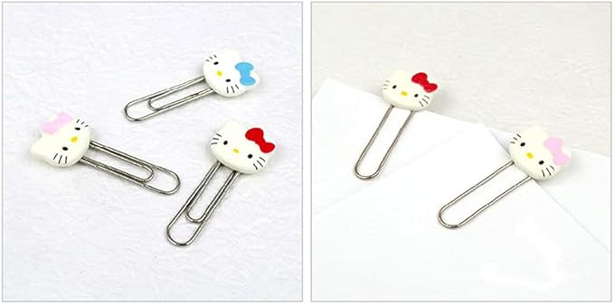 [5-in-1] Hello Kitty Cute 5pcs Paper Clip Set w/Cute Pink Hello Kitty Face Carrying Case