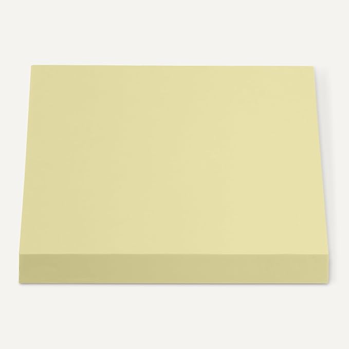 Amazon Basics Square Sticky Notes, Self-Stick Pads, 3 x 3 inches, Yellow, 5-Pack, 100 Sheets per Pad