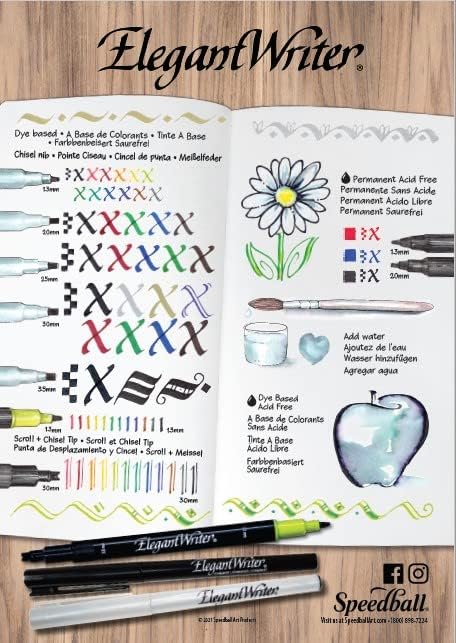 Speedball Art Products 002824 Permanent Elegant Writer Marker Set 4/Pkg