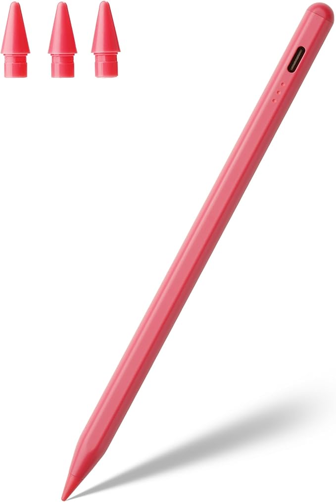 Stylus Pen for iPad A16 11th 10th 9th 8th 7th 6th Generation, iPad Pro 12.9 11 13 inch M4, iPad Air M3 M2 5th 4th 3rd Gen, iPad mini A17 Pro 7 6 5, for Apple Pencil Pro 1st 2nd Gen Alternative (Red)