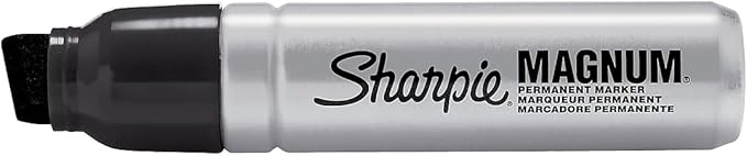 Sharpie Magnum Permanent Markers, Oversized Chisel Tip, Black, 12 Count - Office, Home, Teacher Supplies, Great for Poster Boards