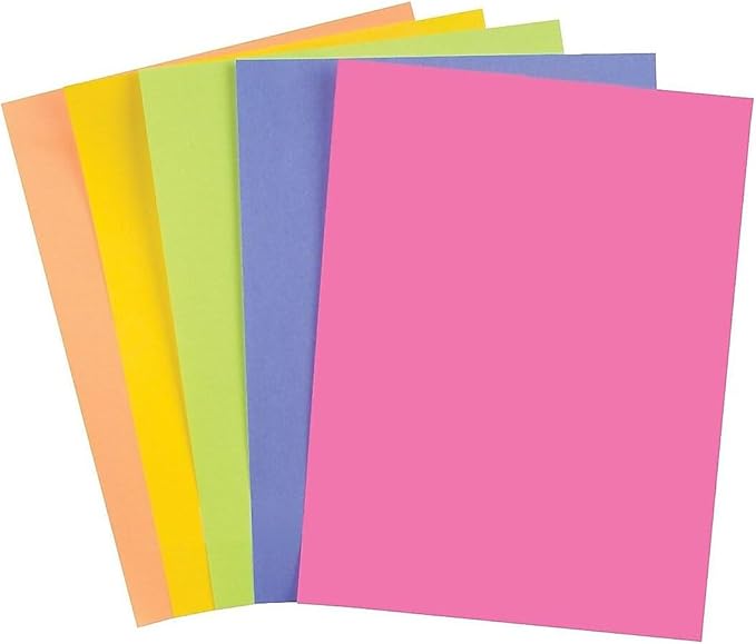Staples Brights 24 Lb. Colored Paper Neon Assorted 500/Ream, For Office, School & Home