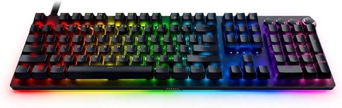 Razer Huntsman V2 Optical Gaming Keyboard: Linear Optical Switches - 8000Hz Polling Rate - Doubleshot PBT Keycaps - Dedicated Media Keys & Dial - Ergonomic Wrist Rest - Snap Tap