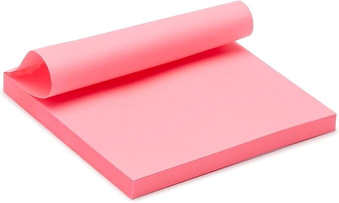 Amazon Basics Square Sticky Notes for Home, Office, School Supplies, Clean Removal, 3x3 Inches, Assorted Bright Colors, Self-Stick Pads, 70 Sheets/Pad, 12-Pack