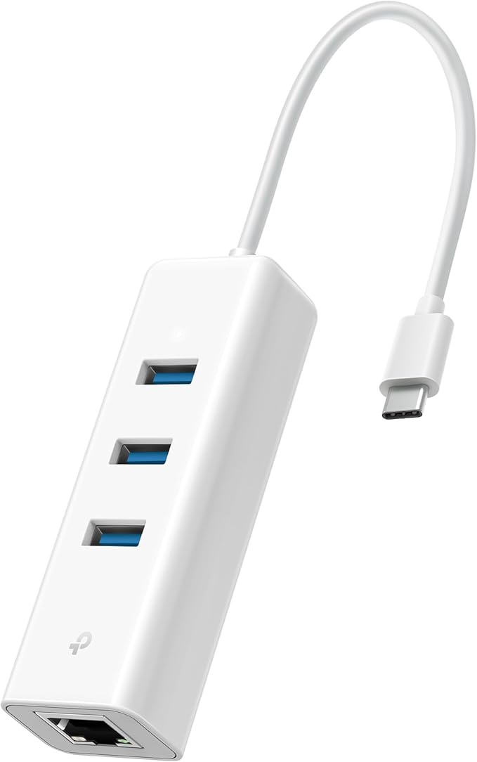 TP-Link UE330C USB-C 3.0 to Ethernet Adapter | Portable 3-Port USB-A 3.0 Hub w/ 1 Gigabit RJ45 Ethernet Port | Laptop Network Adapter | Plug & Play | Supports Win 7/8/8.1/10/11, Mac OS X (10.9-10.15)