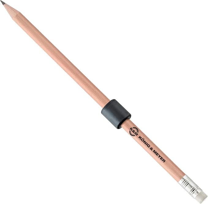 K&M Konig & Meyer - Magnetic Pencil/Pen Holder with Natural Colored Pencil - Magnetic Holder with Strong Adhesive Great for Music and Orchestra Stands - 0.01kg