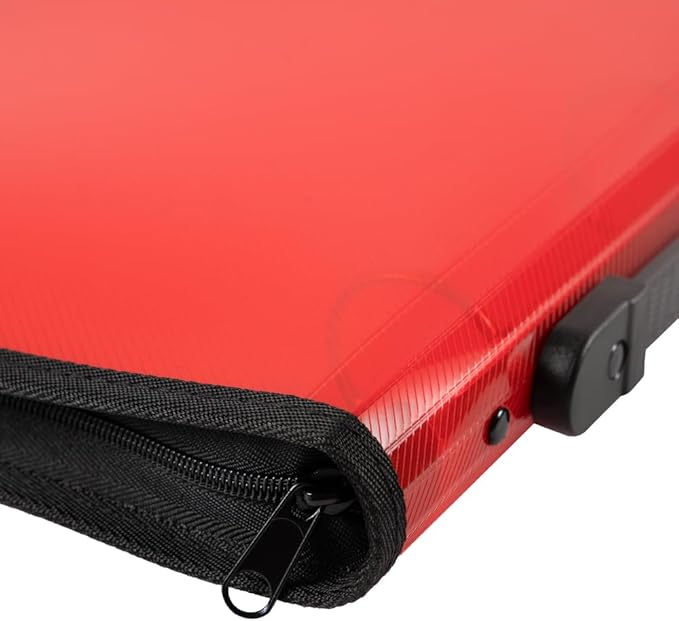 JAM PAPER Plastic Zipper 1.5 inch Binder - Red 3 Ring Binder - Sold Individually
