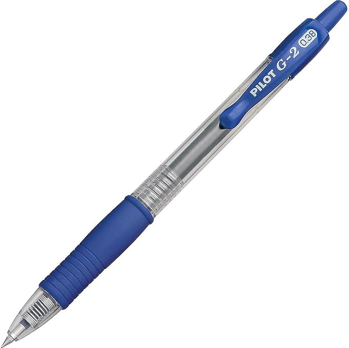 Pilot, G2 Premium Gel Roller Pens, Ultra Fine Point Gel Pens 0.38 mm, Pack of 12, Blue