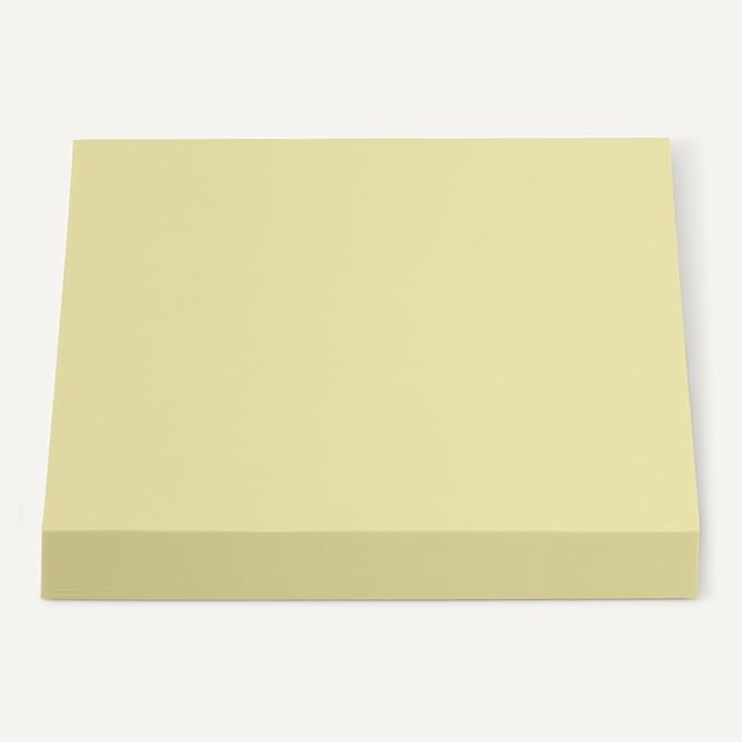 Amazon Basics Square Sticky Notes, Self-Stick Pads, 3 x 3 inches, Yellow, 18-Pack, 100 Sheets per Pad