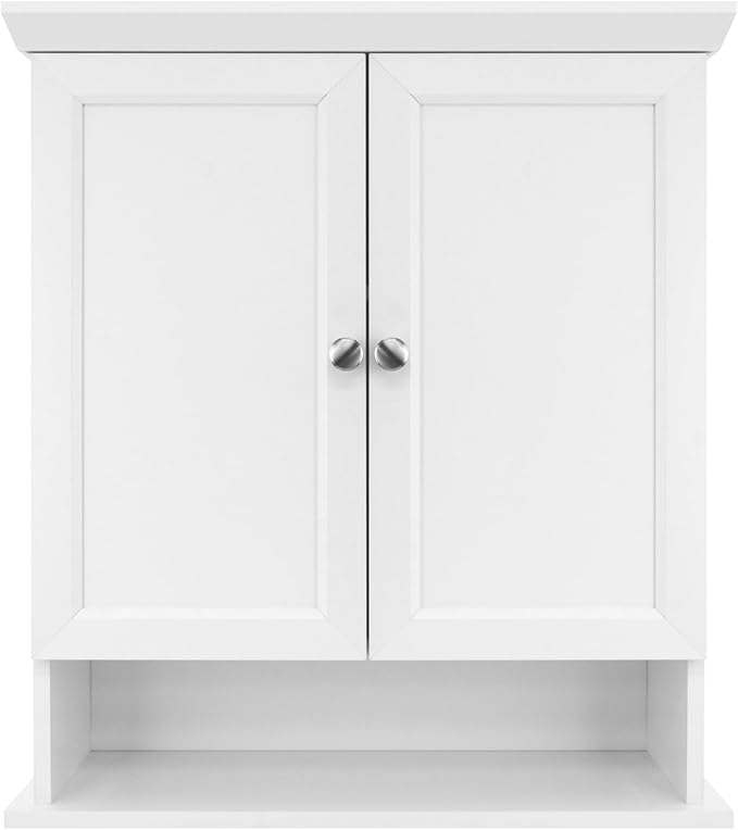 MCS 23x26 White Medicine Cabinet Organizer, Wall Mounted Bathroom Cabinet for Over-The-Toilet Storage, Bathroom Furniture & Restroom Organizer