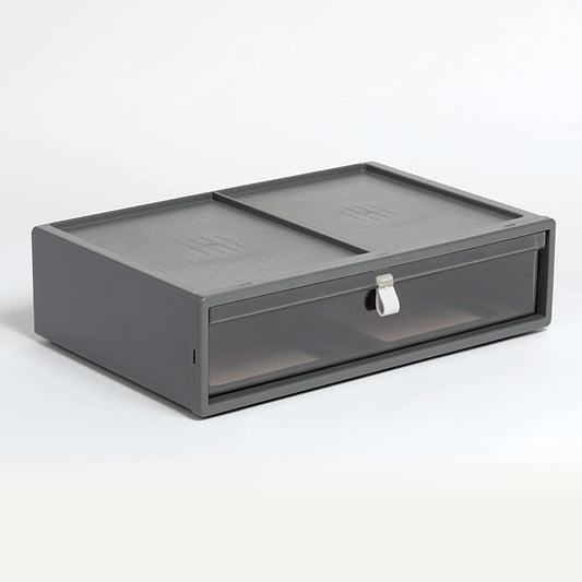 Pendaflex Stackable Drawer, Durable Plastic, Silicon Handles, Tinted Drawers, Single, Gray, 14" x 9" x 3.5", Large, 1 Piece (41794)