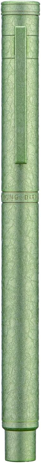 Hongdian 1851 Forest Fountain Pen Applegreen Ice Flowers, Fine Nib Classic Design with Converter and Metal Pen Case