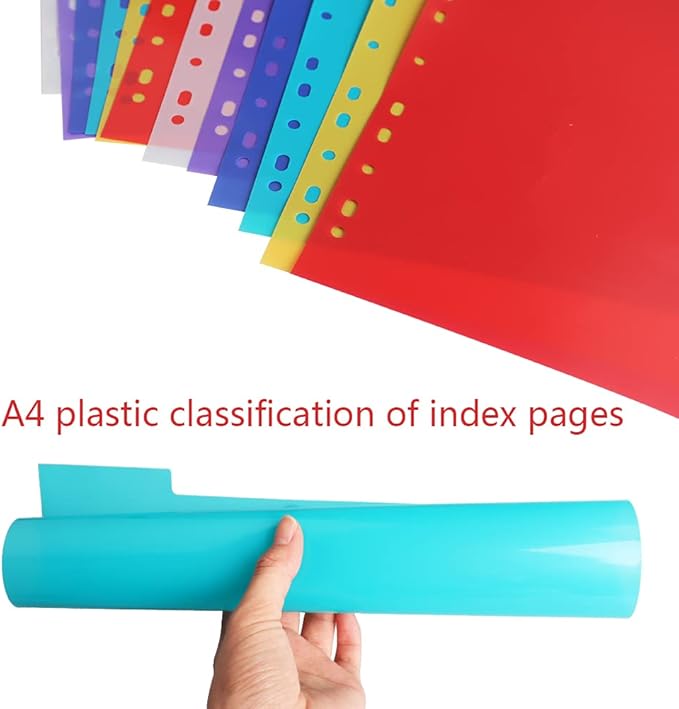 12 Tab Binder Dividers 3 Ring Plastic Binder Dividers with Tabs, Multicolor Notebook Dividers for 2/3/4/11 Ring Binders, Letter Size (8.2×11.6 Inch)