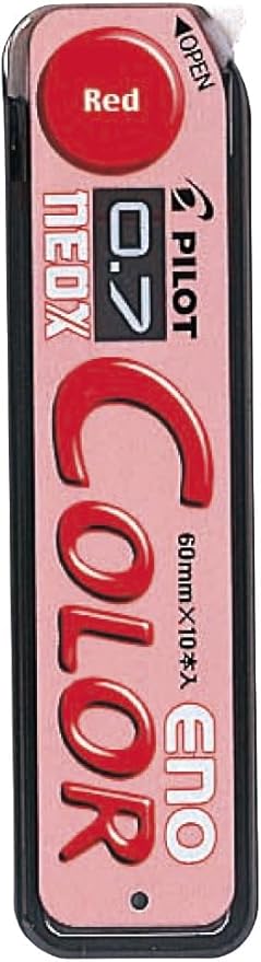 Pilot Color Mechanical Pencil Lead Eno, 0.7mm, Red, 10 Leads (HRF7C-20-R)